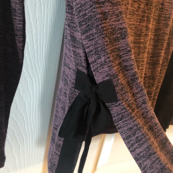 Nic + Zoe purple and black longsleeve top - Picture 3 of 4